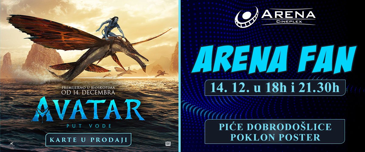 Arena u bojama Pandore dočekaće fanove dugoočekivanog filma “Avatar: Put vode”